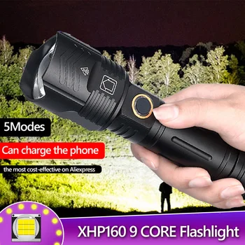 XHP160 cel Mai Puternic Reîncărcabilă Lanterna LED-uri Lanterne Tactice 8000 de Lumeni 5000MAH LED Flash de Lumină Zoom Reglabil Felinar