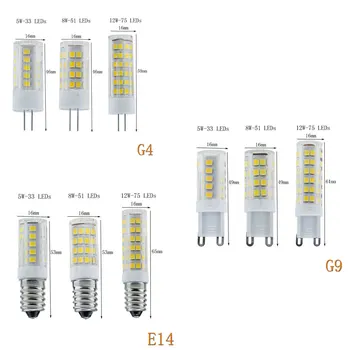 De înaltă Calitate G9 Lampa LED 5W 8W 12W E14 G4 Ceramica CONDUS Bec de Porumb Capsulă de Cristal Mini Candelabru Lumini