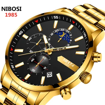 NIBOSI Brand 2021 Nouă Bărbați Ceasuri de Afaceri Cuarț Ceas pentru Bărbați rezistent la apa 30M Data de Ceasuri Relogio Masculino