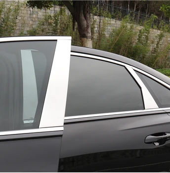 Din Oțel Inoxidabil Oglinda De La Masina Fereastră Capitonaj Stâlp Exterior Decor De Film De Benzi Autocolante Accesorii Auto Decal Pentru Audi A6 C8 2019