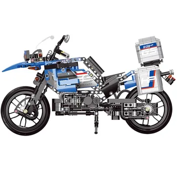 822pcs MOC Tehnice Locomotiva Motocicleta Blocuri City Masina de Curse Creator Mecanice Supercar Asamblare Jucarii Pentru Copii
