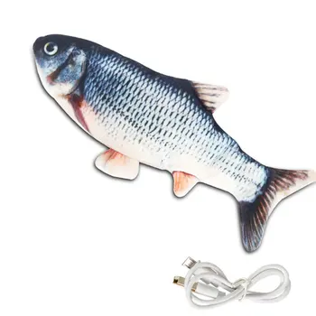 Simulare Electric Pește Pisică Jucărie de Pluș Moale USB de Încărcare de Companie Jucarii Interactive Anti-Decolorare Imprimare Jucarii Haioase Consumabile pentru animale de Companie