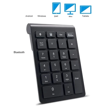 Tastatură de culoare neagră, 22 Taste MIni tastatura Numerică Bluetooth-compatibil Tastaturii Numerice Suport Windows, iOS, Android Sistem de Brand Nou