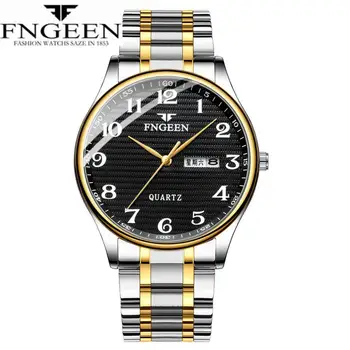 Reloj Hombre FNGEEN ceas barbati montre homme Display Digital Bărbați Ceasuri Cuarț ceas de mână varsta de Mijloc de Aur Impermeabil Ceas masculin