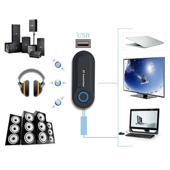 Noul Mini USB Audio Bluetooth Transmițător TV, Calculator, Laptop 3.5 mm Stereo Wireless Audio Adaptor Dispozitiv de Transmisie