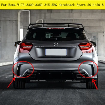 Auto Styling Pentru Benz W176 A200 A250 A45 AMG Hatchback Sport-2018 Negru Lucios Bara Spate Spoiler Canards Orificii 2 buc