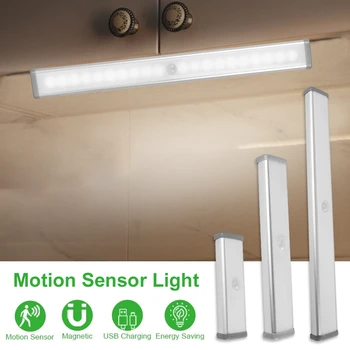 Portabil cu Senzor de Miscare PIR Wireless Lumina Reîncărcare USB LED Lumina de Noapte Dulap Dulap Dulap Scări Lampa Decor Dormitor