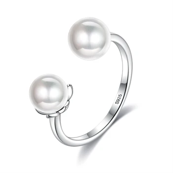 SILVERHOO Noi 925 Sterling Silver Shell Pearl Eleganta Inele Pentru Femei Reglabil Deschide Aniversare Inel Bijuterii Fine