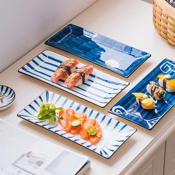 RHE Dreptunghiulara stil Japonez Ceramice farfurie Friptura Desert Sushi plăci de Porțelan Bucatarie sala de mese set Tacamuri