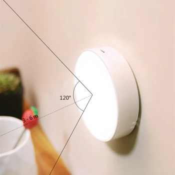 Wireless Lumini de Noapte Senzor de Mișcare Decor Dormitor Lampa LED Dulap de Bucătărie Lumină Scara Dulap Cameră Culoar de Iluminat Lampă de Perete