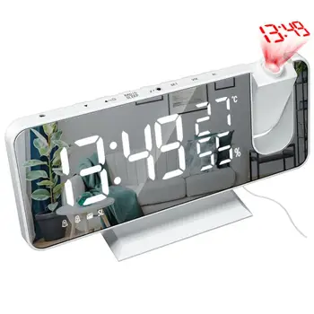 LED Digital Ceas cu Alarma Electronic Ceas de Masa Ceasuri pentru Desktop USB, Ceas cu Alarmă Radio FM Timp Proiector Amânare 2 Funcția de Alarmă