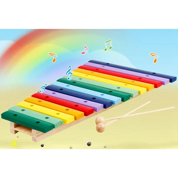 15 Ton Colorate Din Lemn, Xilofon, Glockenspiel De Învățământ Instrument De Percuție Jucărie De Învățământ Instrumente Muzicale