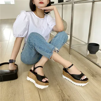 Femei Sandale de Vară 2021 Confort Pantofi pentru Femei Briose pantofi Saboti Pană Tocuri inalte Fete Plat Platforma de Moda Noua Gros