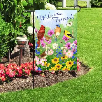 Bine ati venit Primavara Pavilion Gradina de Flori Colorate de zi cu Zi de Păsări Decorative 30x45cm/12x18
