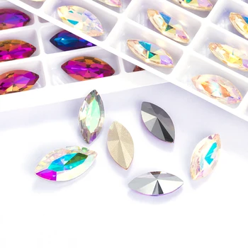 XiChuan Navette Pointback Coase Pe Pietre Stralucitoare de Cristal de Sticlă Adeziv Pe Stras Pentru DIY Accesorii Rochie de Luare de Bijuterii