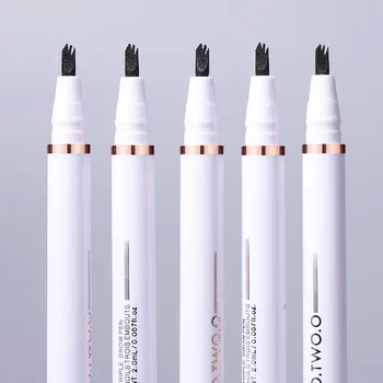 O. DOUĂ.O Sprancene Tatuaj Pen 3 Furculita Sfat Rezistent La Apă De Lungă Durată Sprânceană Creion Cosmetice Machiaj Natural De Culoare Maro Lichid Fruntea Pen