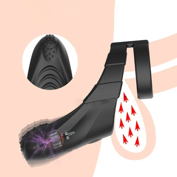 Vibrator Dual Penis Inel cu Pată Teaser Dildo Vibrator Elastic Inel de Penis Jucarii Sexuale pentru Cupluri sex Masculin Juca Prostata pentru Masaj