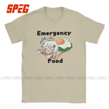 Men ' s T-Shirt Genshin Impact Paimon Alimentare de Urgență Umor Bumbac Tricou Maneci Scurte T Shirt Echipajul Gât Îmbrăcăminte de Vară