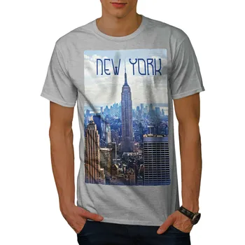 New York, Zgârie-Nori Design Grafic Imprimate T-Shirt. Vara din Bumbac cu Maneci Scurte O-Gât pentru Bărbați Tricou Nou S-3XL
