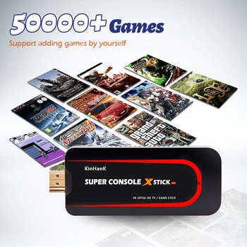 Super Consola X Stick Retro Console de jocuri Video 4K HD TV Box Joc de Jucător pentru PS1/PSP/N64 Cu 50000+ Jocuri Controlere Wireless