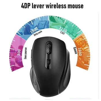 Laptop Desktop Profesionale Mouse de Calculator 6 Butoane 2.4 GHz Wireless Mouse Optic 4 Trepte 1600DPI Soareci pentru Calculator PC