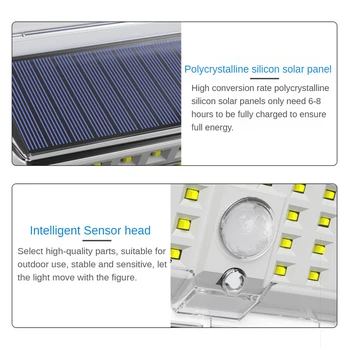 Solar în aer liber Lumini Senzor de Mișcare 2500Lm Unghi Larg LAMPĂ Solară 3 Moduri Inteligente de Control Luminozitate cu IP65 rezistent la apa 1/2/4 Pachet
