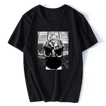 2pac Tupac Shakur Uzura Stradă Casual Mens de Moda Hiphop Rap Star Cool T-shirt cu Maneci Scurte din Bumbac Tee Top Vintage Tricou