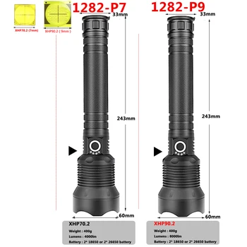 Super-Luminos XHP90.2 4-core de Înaltă Calitate Led-uri Lanterna Zooable Usb Exigibilă Torch 2* 18650 Acumulator 26650 Felinar pentru Camping