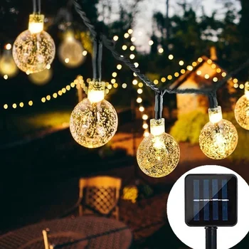 20/50/100 LED-uri Cristal ball 5M/10M Lampa Solara LED-uri de Putere Șir de Lumini de Basm Solare Ghirlande Grădină Crăciun Decor în aer liber.