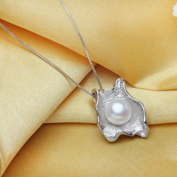 FENASY Argint 925 Nou Pandantiv Floare Boem Naturale Coliere de Perle Pentru Femei Bijuterii Perla