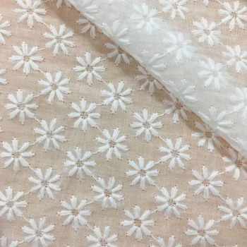 African Cotton Voile voal de Material pentru Rochie,Diy Pe Alb Subtire fata de Masa Mozaic de Cusut Pânză Țesături Material