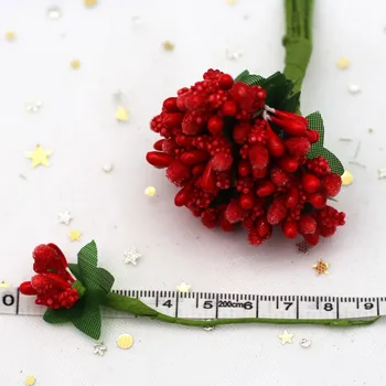 12/36/72PCS Mini Berry Stamen Culoare Simulare Buchet de Nunta Brosa pentru Copii Cadouri DIY Manual Cununa Frizură Decor
