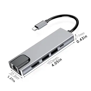 C USB Hub Multiport Adaptor cu USB PD Încărcător 4kHDMI-compatibil Ethernet RJ45 Adaptor de Rețea pentru MacBook Pro de Windows Laptop-uri