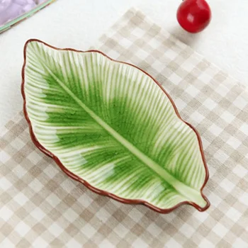 Farfurii Desert Jingdezhen Ceramică Placa Creative Gheață Crape Glazura Frunză Fel De Mâncare Japoneză Tacamuri Placa De Sushi Breloc Sos Fel De Mancare