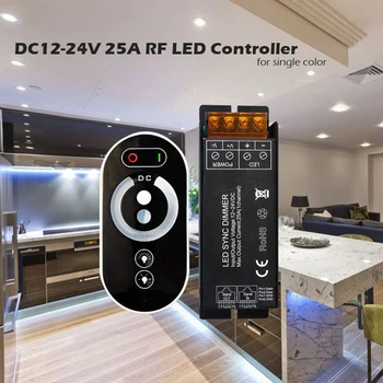25A Wireless LED Strip Lumină Complet Tactil cu Lambriuri RF Telecomanda Dimmer pentru Control Lampa Singură Culoare DC12-24V 3528 5050