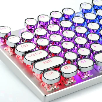 Mecanice Taste Cu Lux LED-uri de Gaming Keyboard Steampunk Scris Rotund Cheie Capac 104 Taste Pentru Iluminat Elegant Jucător Stilizate