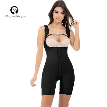 Femei Firmă De Control Deschis Bust Full Body Shaper Plus Dimensiune Talie Tranier Corset Postpartum Slimming Bodysuit Fajas Colombianas