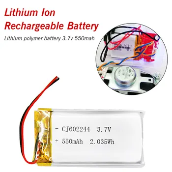 1buc baterie Reîncărcabilă Li-polymer, 3.7 v 550mAh 602244 Li-po-Ion Pentru PSP, DVD MIJLOCUL PDA Gps Recorder Selfie Sticks