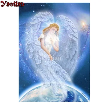 Diamont Pictura Aripi de Înger pe Pământ 5D DIY Diamant Imagine 5D cruciulițe Diamant Broderie Mozaic de Diamante Art Decor Acasă