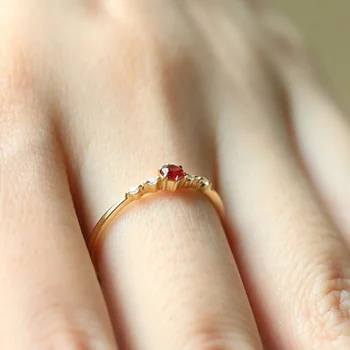 Hot nou Aur de 18K Qilimigu Placat cu rubin inel pentru femei Europene și Americane de moda petrecere de logodna, inel cu diamant