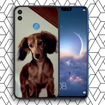 Desene animate drăguț câine Teckel Cazul în care Telefonul Pentru Huawei Honor 6A 7A 7C 8 8A 8X 9 9X 10 10 20 Lite Pro Joace negru Hoesjes Tendință Etui