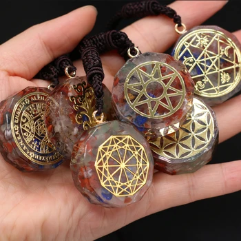 De Vânzare la cald Joasa Amuleta Pandantiv Colier Reiki Vindeca 7 Chakre Rundă de Meditație Energie Piatră pentru Femei sau Bărbat Colier Bijuterii