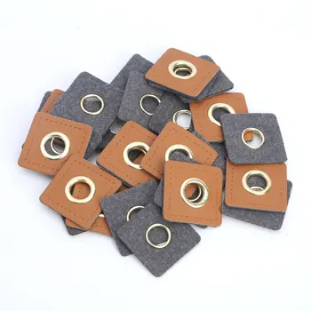 30 de Haine Coase Patch-uri Pe Piele PU Insigne Patch Etichete Interior 8mm Metal Alamă Ochiuri Garnituri Aplicatiile pentru DIY de Tricotat, de Cusut