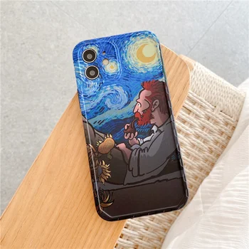 Clasic Van Gogh, Noapte Înstelată pictura telefon Caz Pentru iphone 11 11Pro 12 12Pro Max SE2 7 8 Plus X XR XS Max Silicon acoperi caz