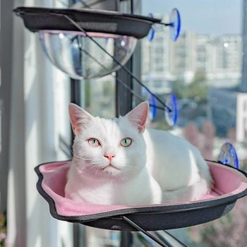 Pisicile Hamac Odihnă Scaun economie de Spațiu Fereastră Montat Stinghii Pisoi Transparent Pat Agățat cu 4 ventuze