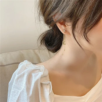 Femei de Moda Stele, Luna Cercei Ciucure Lung Cercei pentru Femeile coreene Stele Pandantiv Bijuterii Accesorii Cadou
