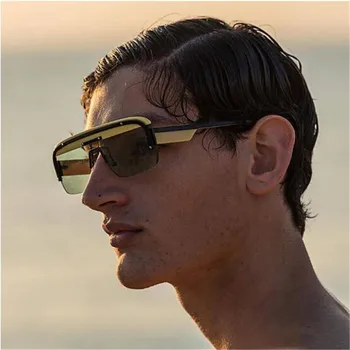 KAPELUS Bărbați Siamezi ochelari de Soare de Mari Dimensiuni Cadru Mare, ochelari de Soare Sport în aer liber Oglindă de Conducere 13US