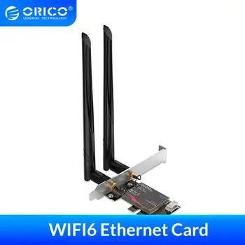 ORICO WIFI6 Dual-Band Wireless placa de Retea PCI-E Adaptor Wifi Bluetooth 5.0 2.4 G/5 ghz Intel AX200 Pentru PC