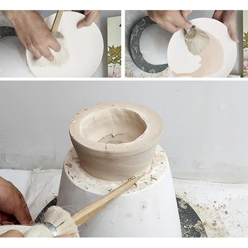 DIY Cap Mare Perie Ceramica Lut Sculptura Instrumente Artizanale vase de Lut, de Curățare Periaj Instrument Accesorii