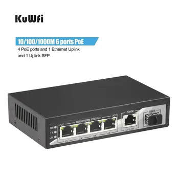 1000Mbps POE Switch de Rețea 6Ports Switch Gigabit Ethernet 4*10/100/1000Mbps POE Porturi de 10 gbps Capacitate de Comutare Plug Play